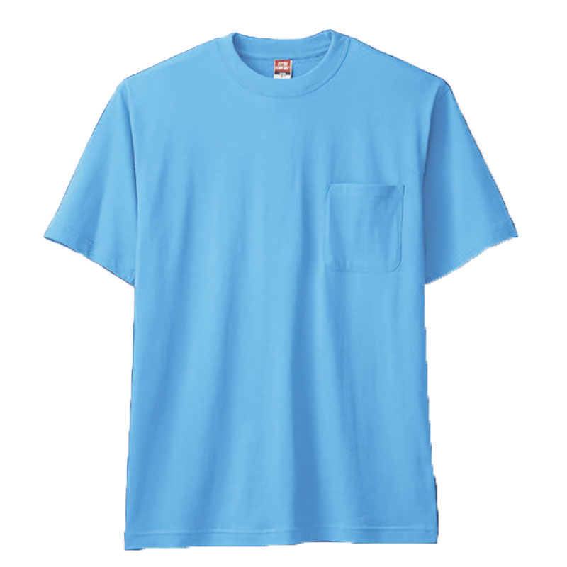 EXTRA_COMFORT 4.2oz 半袖綿Tシャツ(胸ポケット有り) 0001 M～3Lサイズ (サックス)