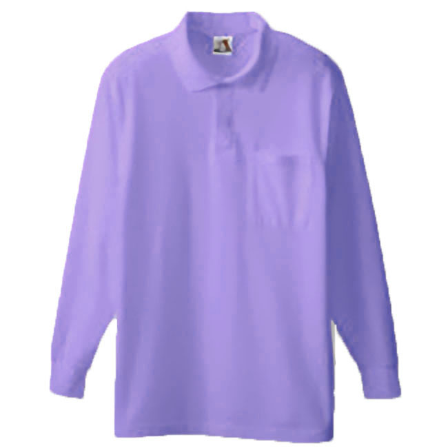 EXTRA_COMFORT 5.3oz 鹿の子ポロシャツ長袖(胸ポケット有り) 0020 S～3L (パープル)