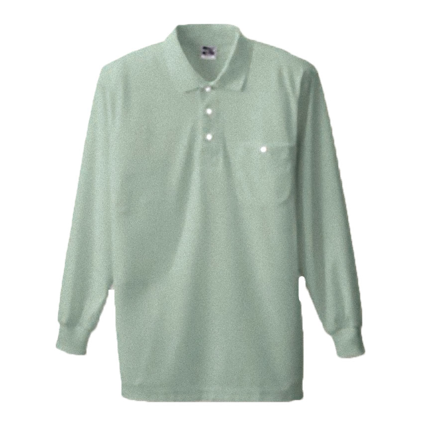 SOWA 5.3oz 長袖ポロシャツ(胸ビッグポケット) S～3Lサイズ (シルバーグレー)