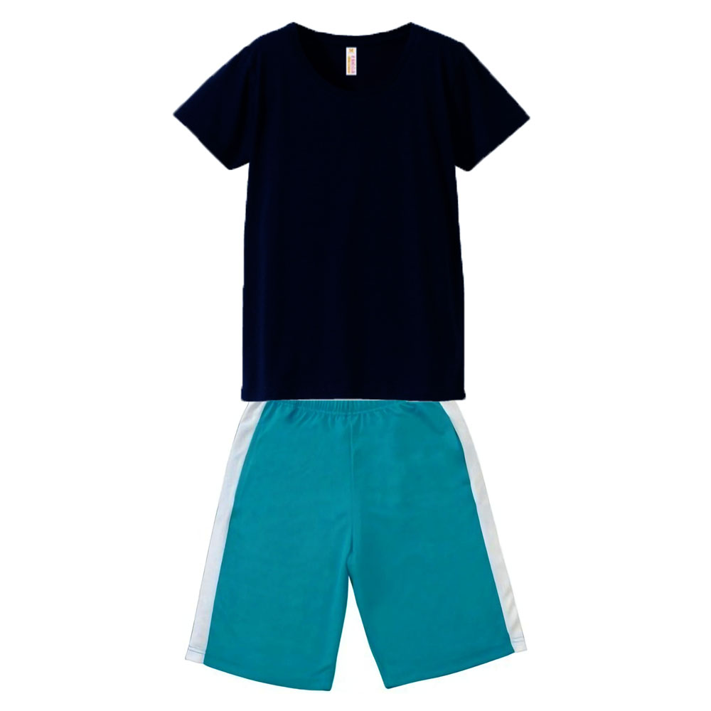 上ネイビー+下エメラルドブルー