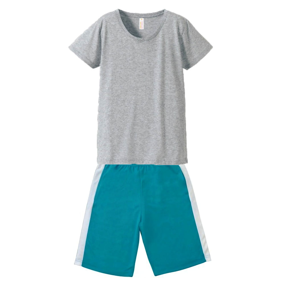 上ヘザーグレー+下エメラルドブルー