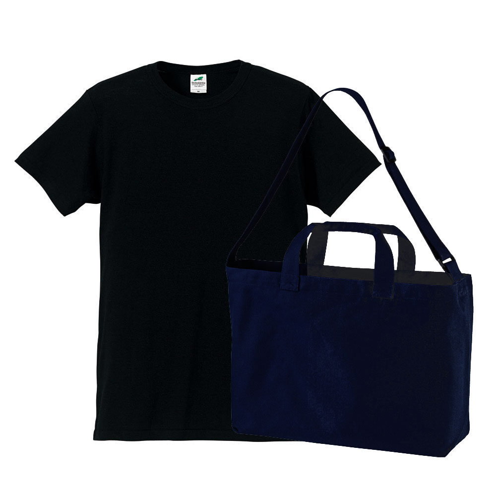 ブラック(Tシャツ)+ネイビー(バッグ)