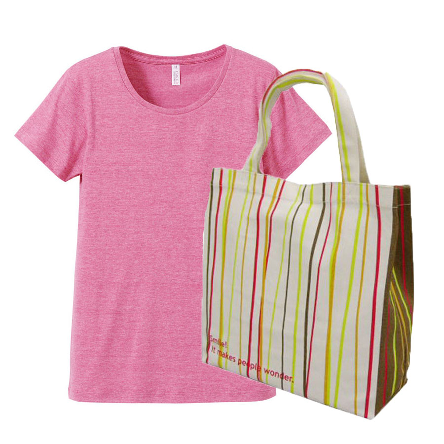 ヴィンテージへザーピンク+バッグ(スマイル)