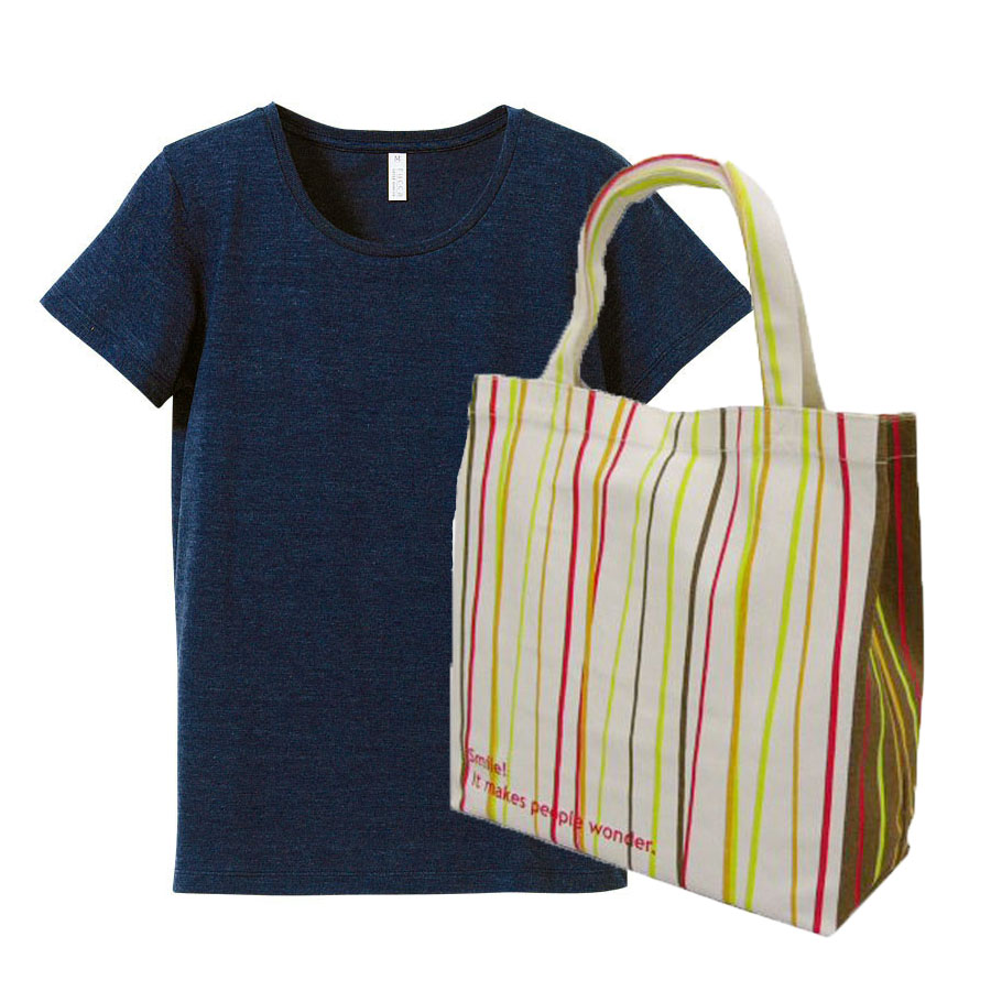 ヴィンテージへザーネイビー+バッグ(スマイル)