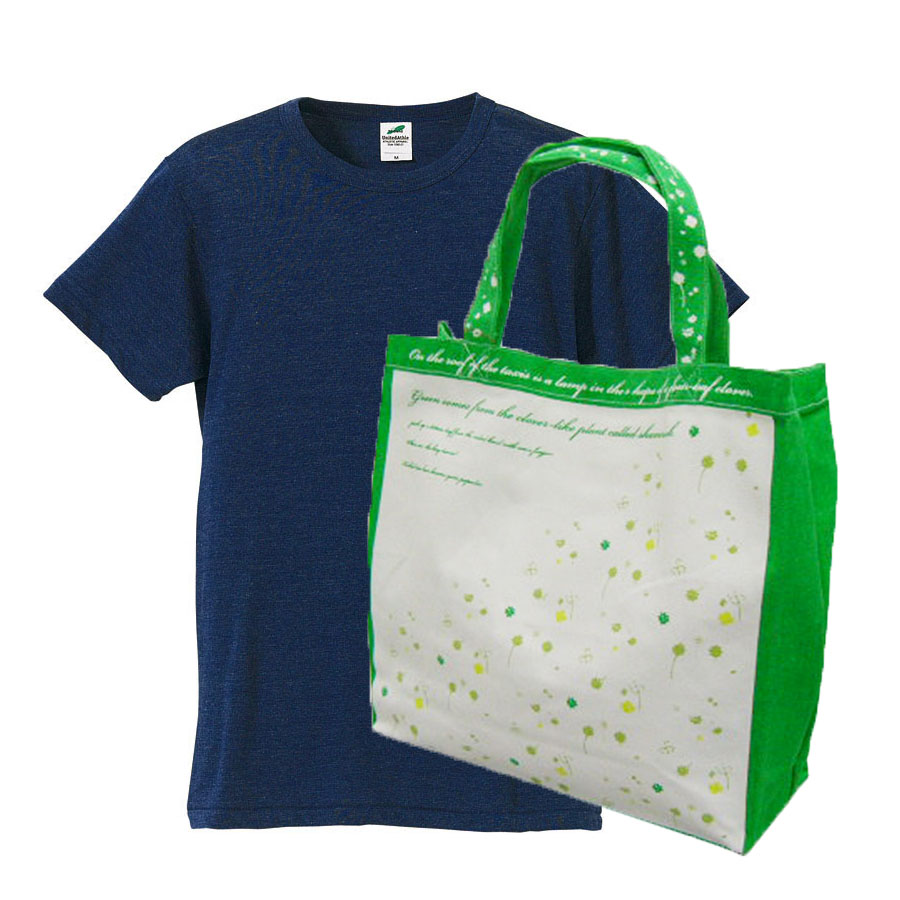 5947　ヴィンテージへザーネイビー+バッグ(クローバー)