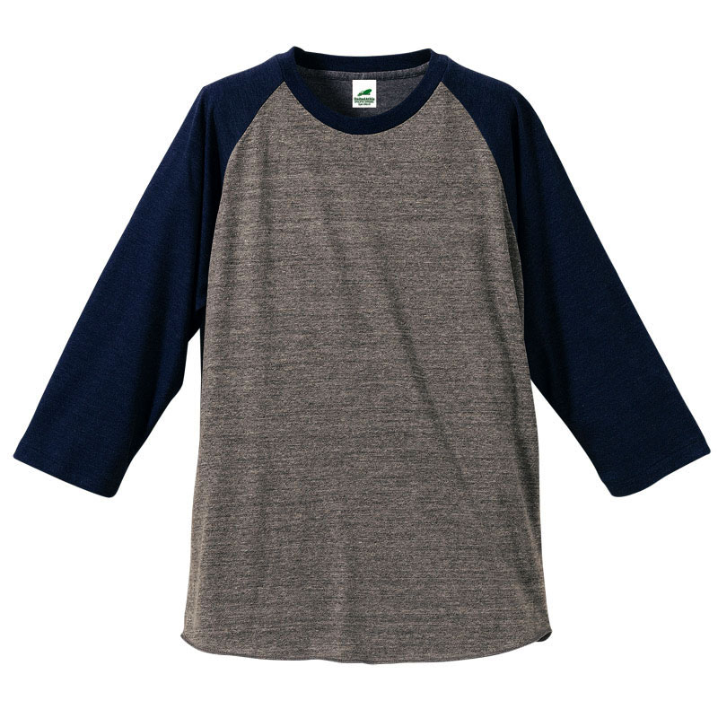 ユナイテッドアスレ 4.4oz トライブレンド・ラグラン3÷4スリーブ(七分袖)Tシャツ XS～XL (ヴィンテージへザー・ヴィンテージへザーネイビー)