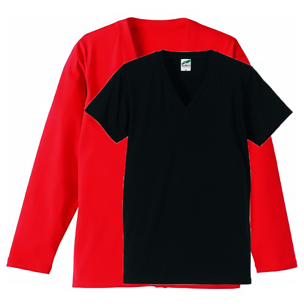 Tシャツ:ブラック+フレンチレッド