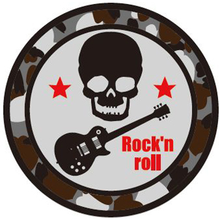 MA-1ワッペン 11023　Rock'n roll - skull (Rock'n roll - skull)