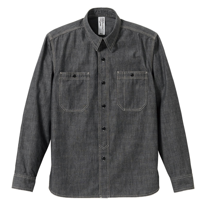 C.A.B.CLOTHING(キャブ・クロージング) シャンブレー ロングスリーブシャツ S～XL (シャンブレーブラック)