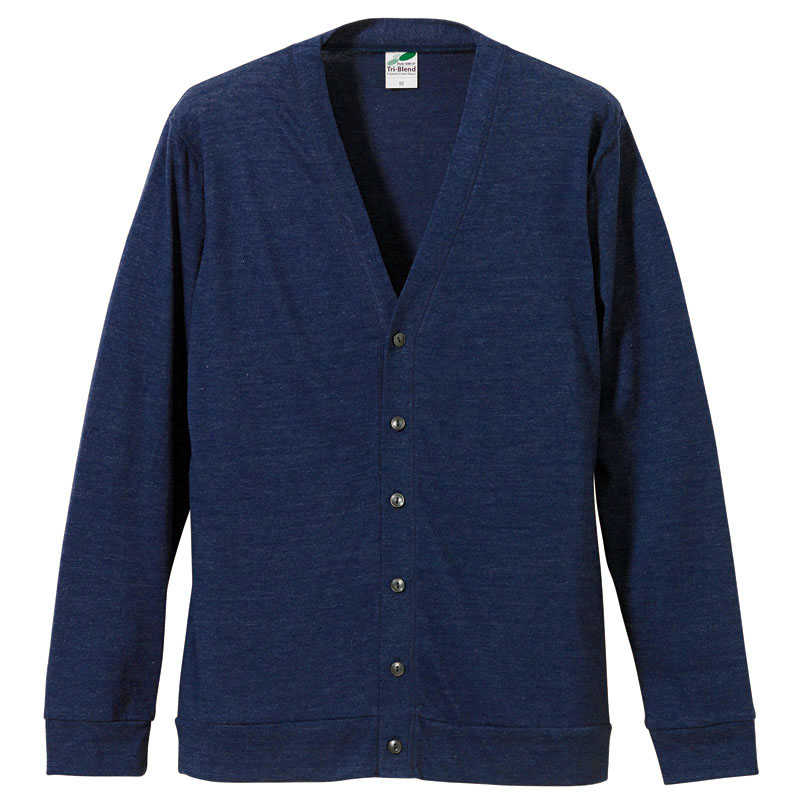 ユナイテッドアスレ 4.4oz トライブレンドカーディガン メンズ (ヴィンテージヘザーネイビー)