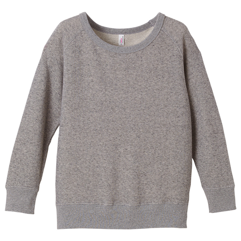 rucca 8.4oz ファインフレンチテリークルーネックスウェット ガールズM・Lサイズ (ヴィンテージへザー)