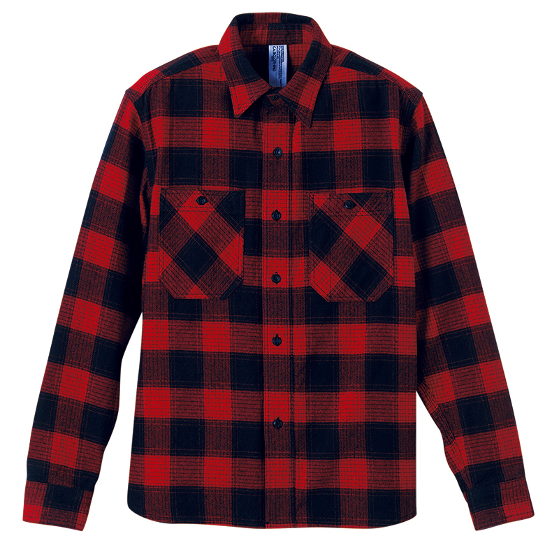 C.A.B.CLOTHING フランネル長袖シャツ M～LL(XL)サイズ (レッド・ブラック)