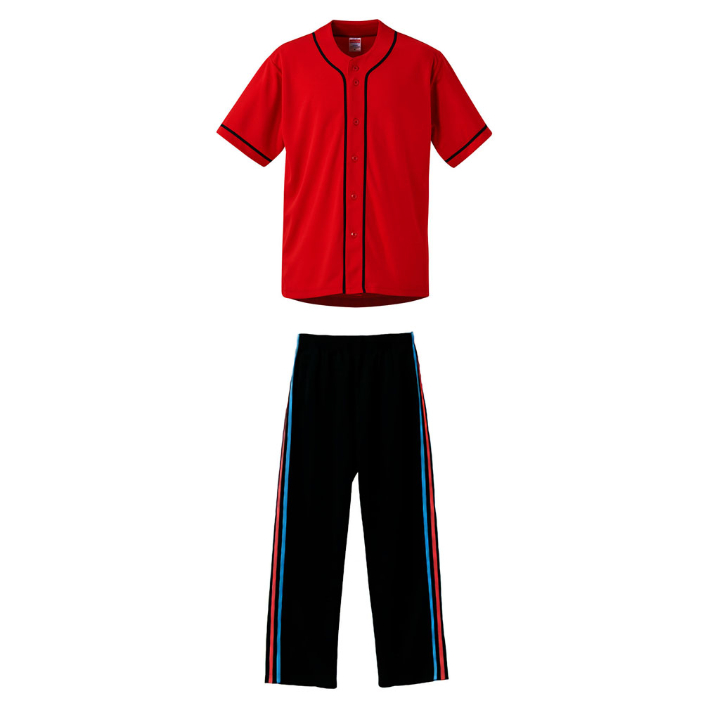 ユナイテッドアスレ ベースボール プラクティスジャージ上下学割セットアップ (上レッド・ネイビー)