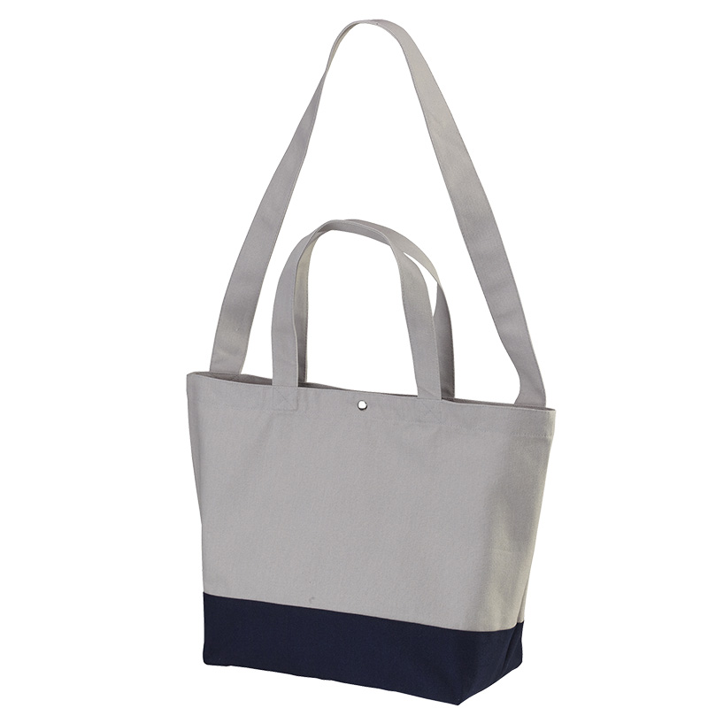 ユナイテッドアスレバッグ 14.3oz キャンバス スイッチング トートバッグ (ライトグレー・ネイビー)