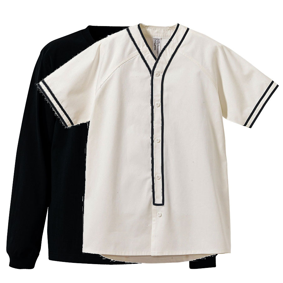 CAB Hip Hop ベースボールスタイル 半袖・長袖Tシャツ重ね着コーデ  M～XLサイズ (白・紺(Outer)+ブラック(Inner))