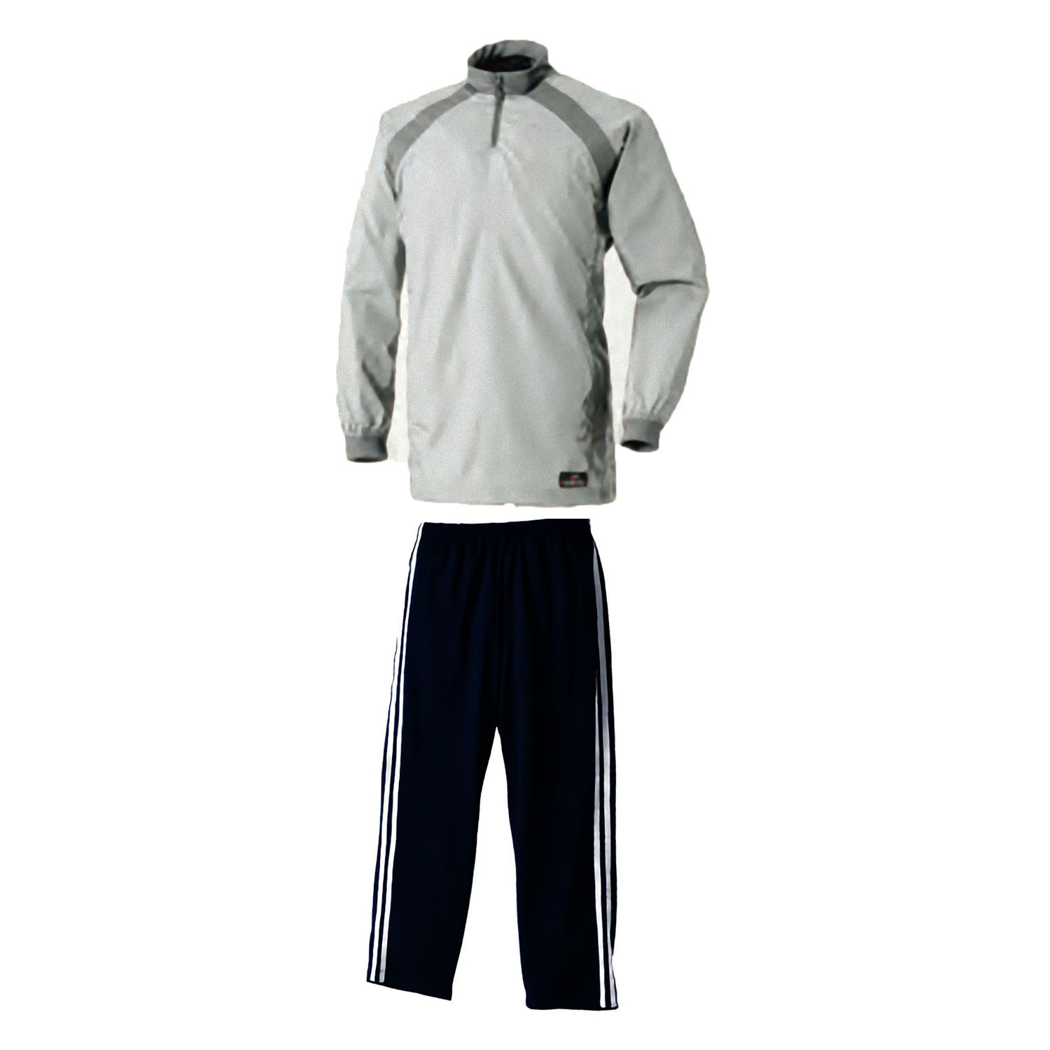 ロングパンツジョギングウェアセットアップ ジップアップシャツ(撥水) M～LL(XL)サイズ (下ネイビー・ホワイト)