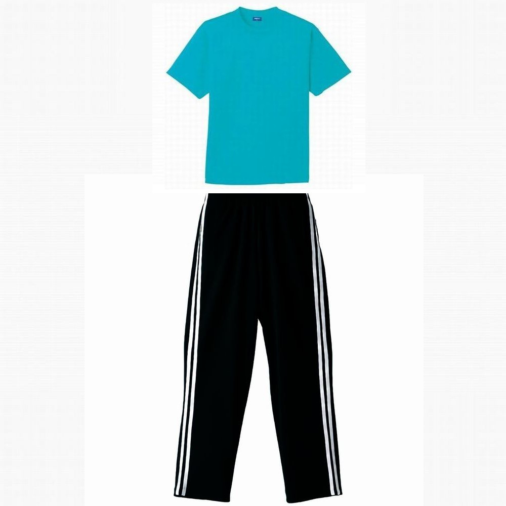 ブラック・ホワイ+ターコイズブルー(Tシャツ)ト