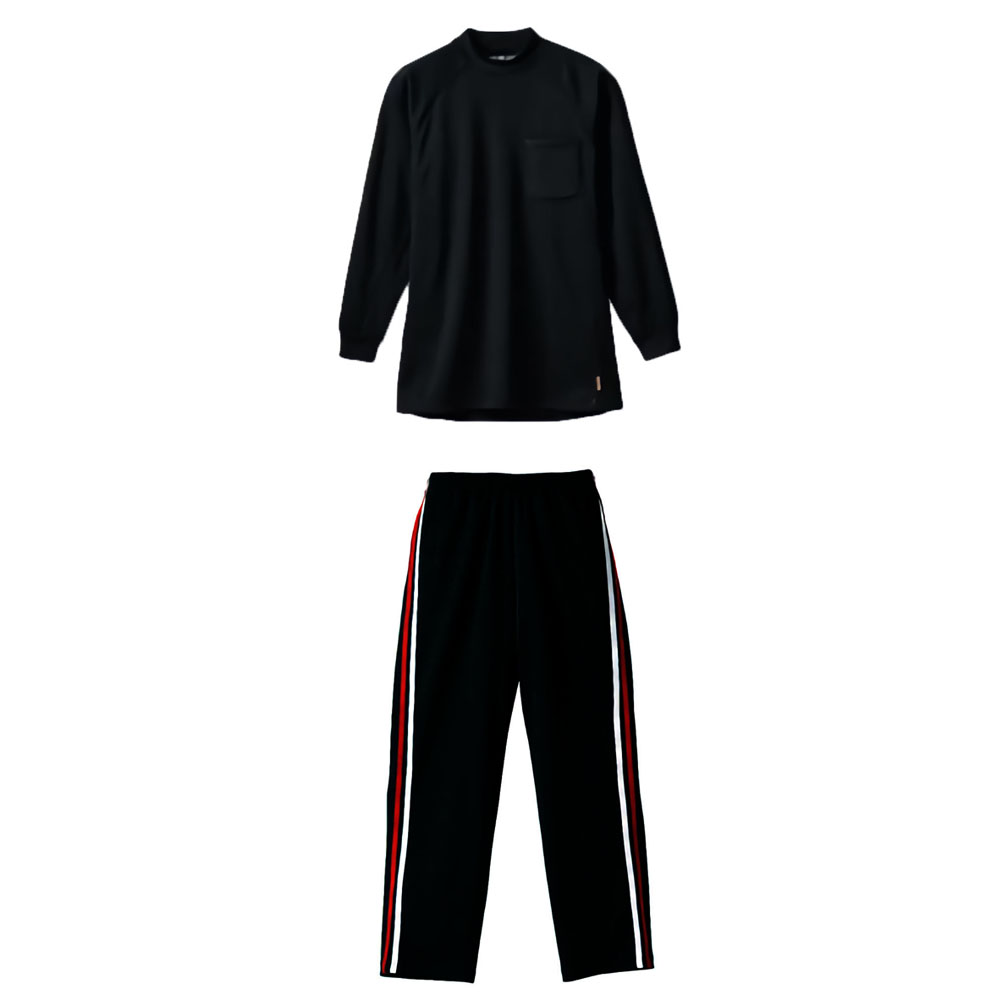 ブラック・レッド・ホワイト+ブラック(シャツ)