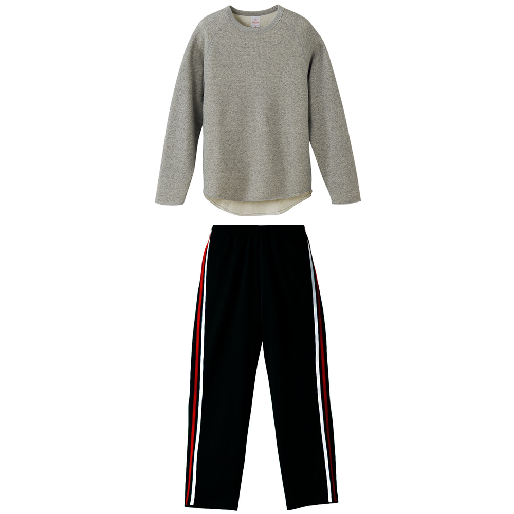 上Vへザー+下ブラック・レッド・ホワイト