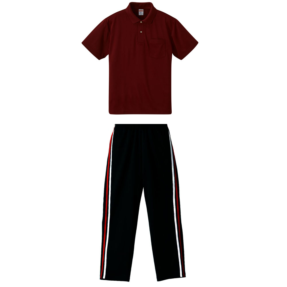 上バーガンディ+下ブラック・レッド・ホワイト