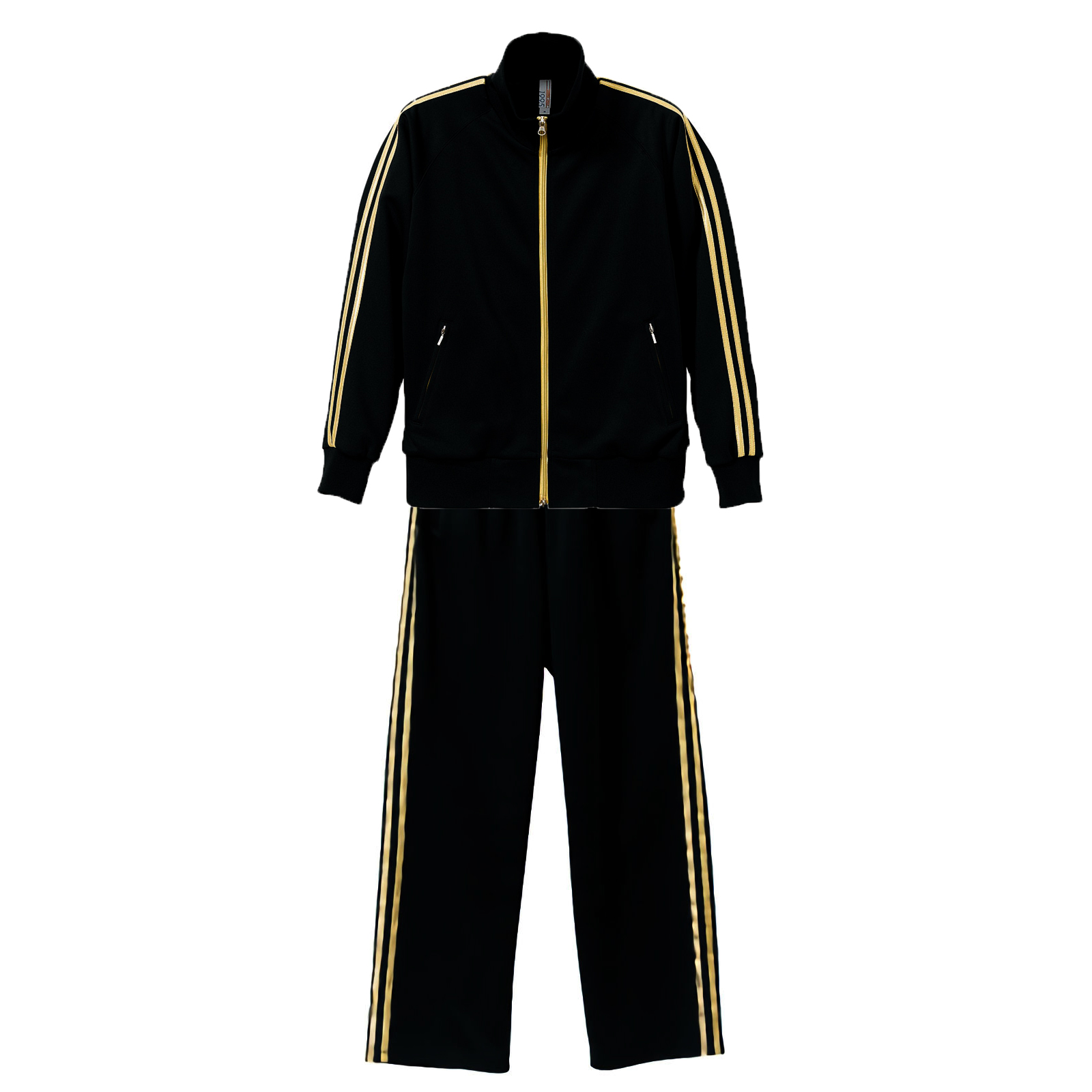 United_Athle_Sports 7.0oz ジャージ上下セットアップ メンズ&レディース (上下ブラック・ゴールド)