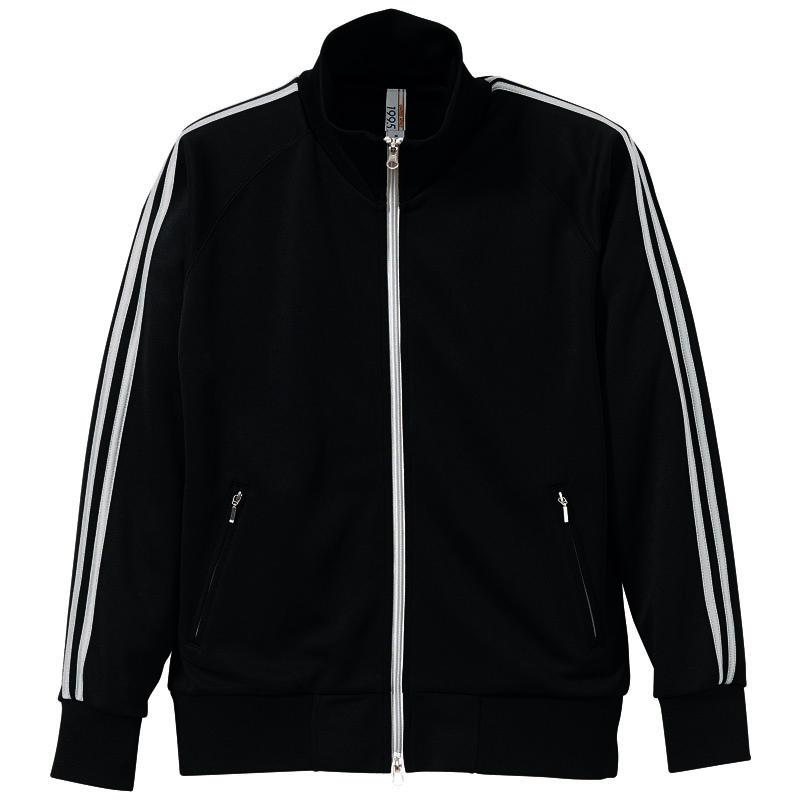 United_Athle_Sports 7.0oz ジャージ ラグランスリーブジャケット S～XL (ブラック・シルバー)