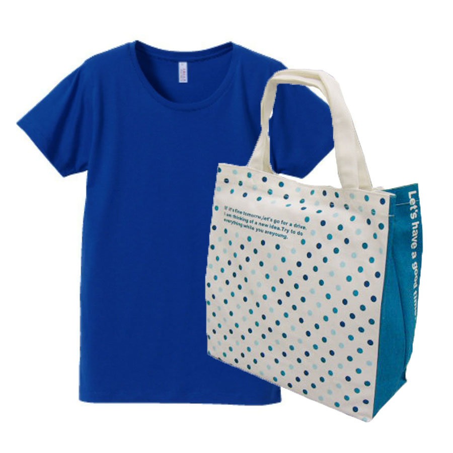ロイヤルブルー+バッグ(水玉)