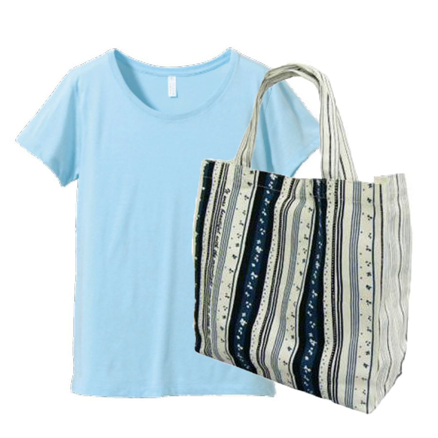 ライトブルー+バッグ(リーフ)