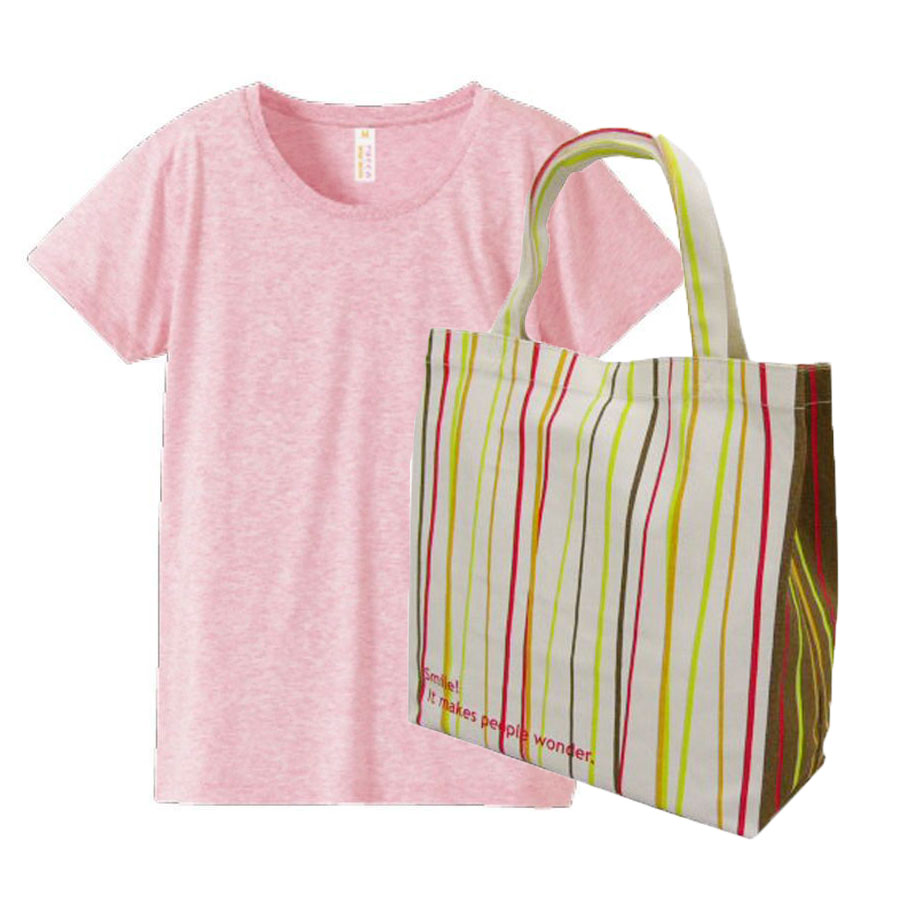 へザーピンク+バッグ(スマイル)