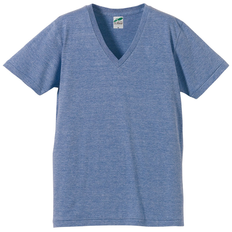 Arakai 4.4oz トライブレンドVネックTシャツ S～LL(XL)サイズ (ヴィンテージヘザーブルー)