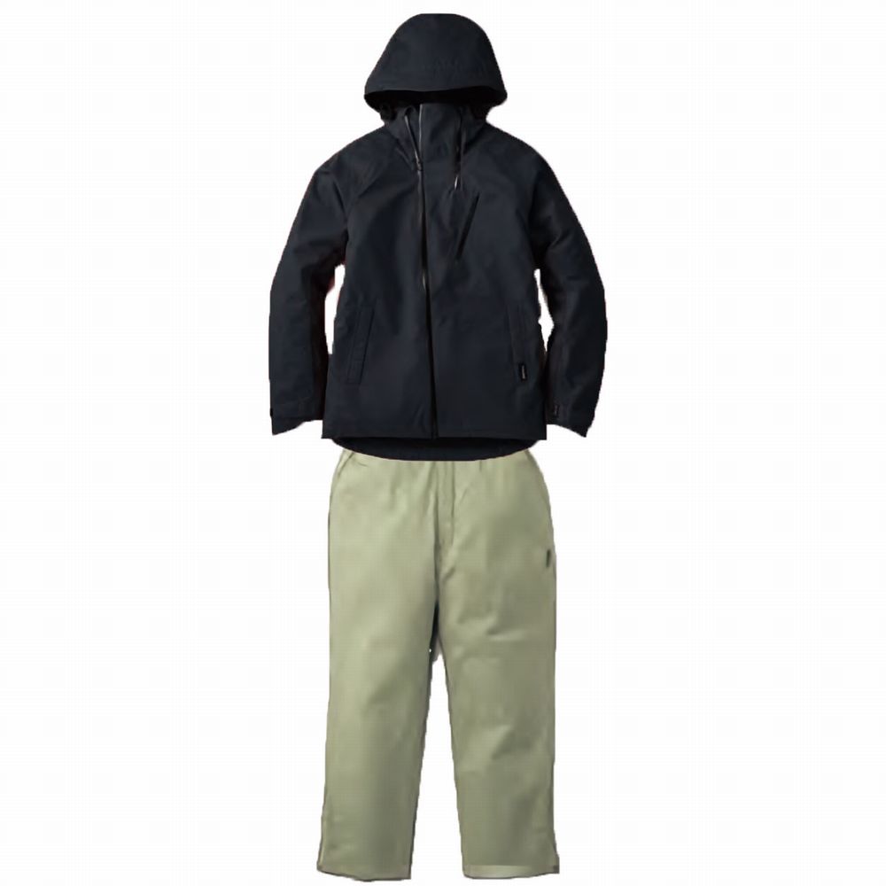 上チャコールグレー+下ベージュ