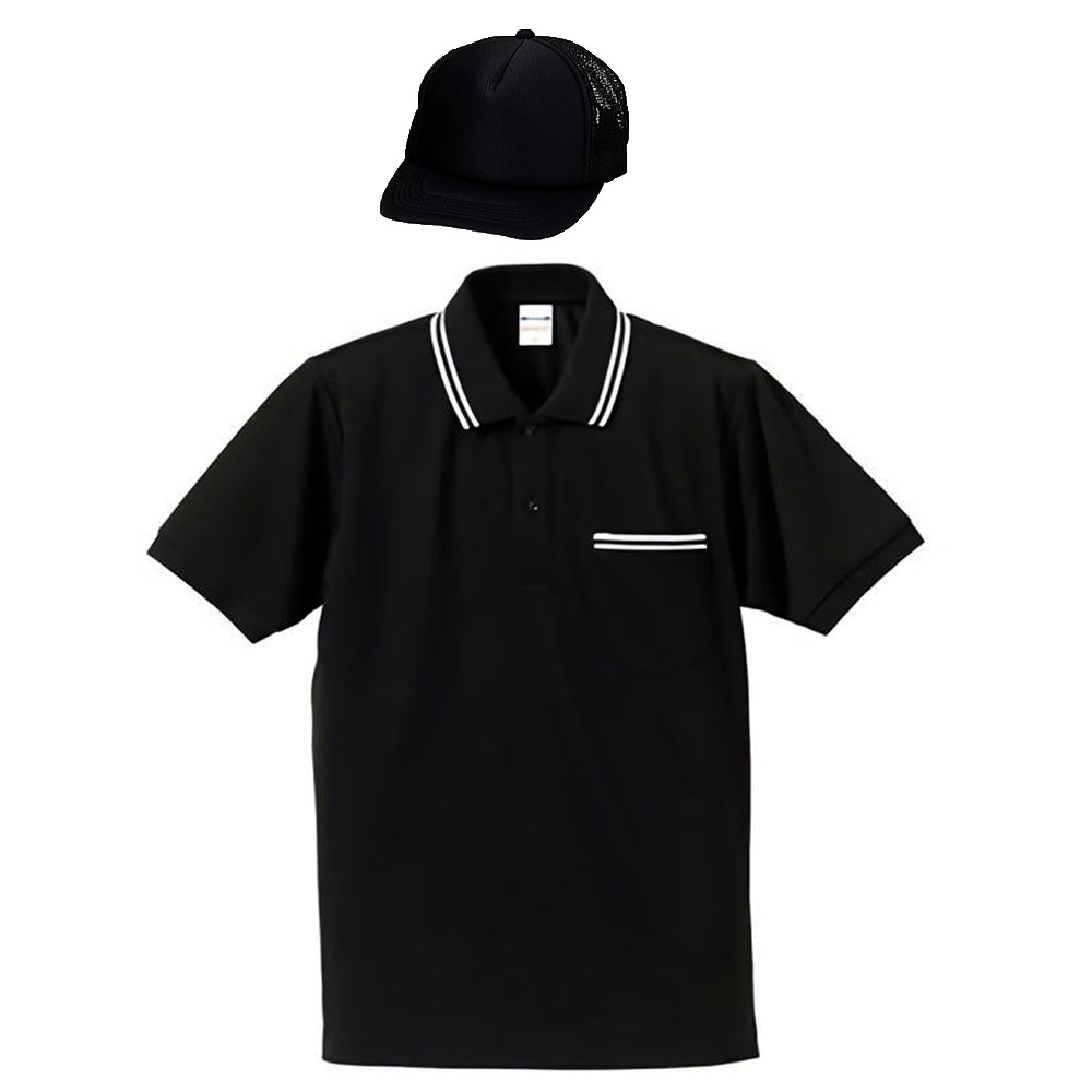 ブラック・ホワイト・ホワイト+帽子(ブラック)