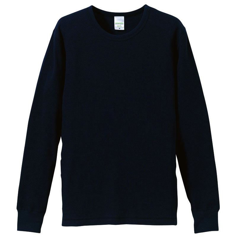 Arakai 5.6oz ワッフル長袖Tシャツ for メンズ&レディース S～XLサイズ (ネイビー)
