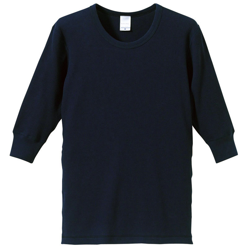 Arakai 5.6oz ワッフル1÷2スリーブ(五分袖)Tシャツ S～XLサイズ (ネイビー)