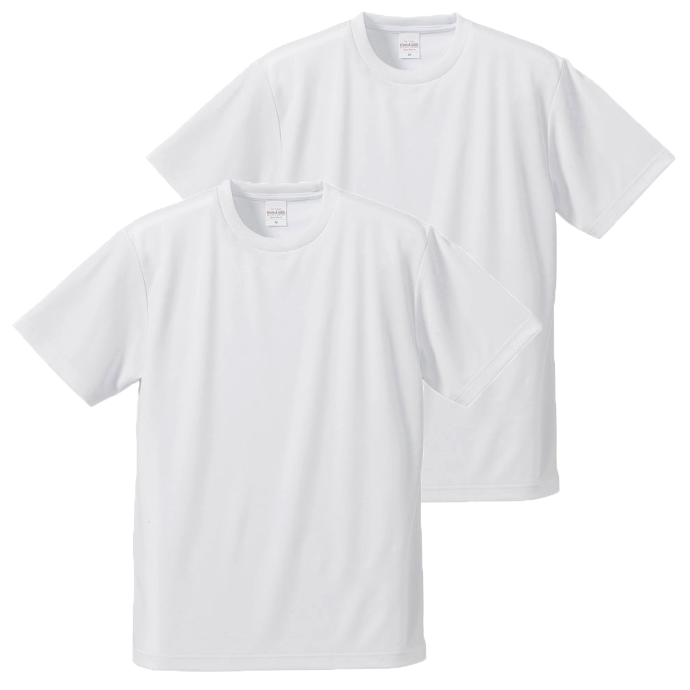 大きいサイズ2days学割セット 4.1oz ホワイト(白)ドライアスレチックTシャツ×2 3～5L (ホワイト)