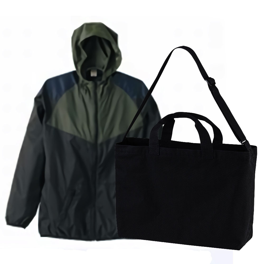 オリーブ・ブラック(アウター)+ブラック(バッグ)