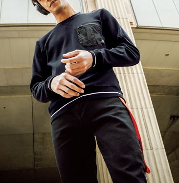 G.G. 6.2oz ヘビーウエイト長袖Tシャツ(胸ファスナーポケット) MAN