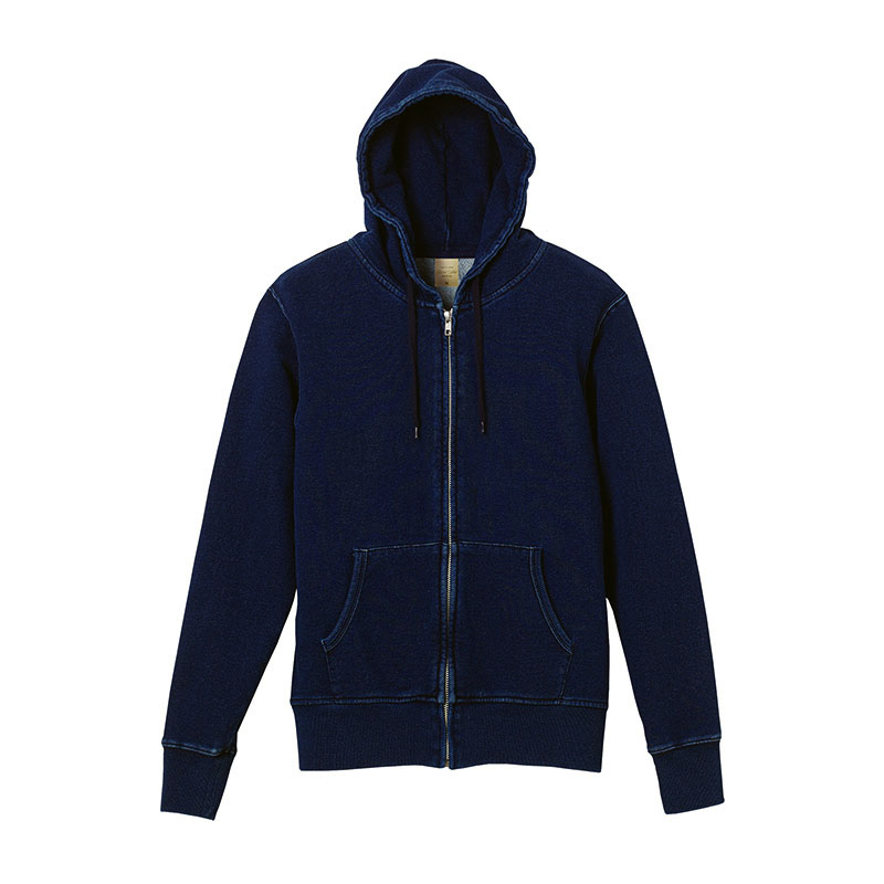 ユナイテッドアスレ 12.2oz デニムスウェット フルジップパーカー S～XLサイズ (ワンウォッシュ)