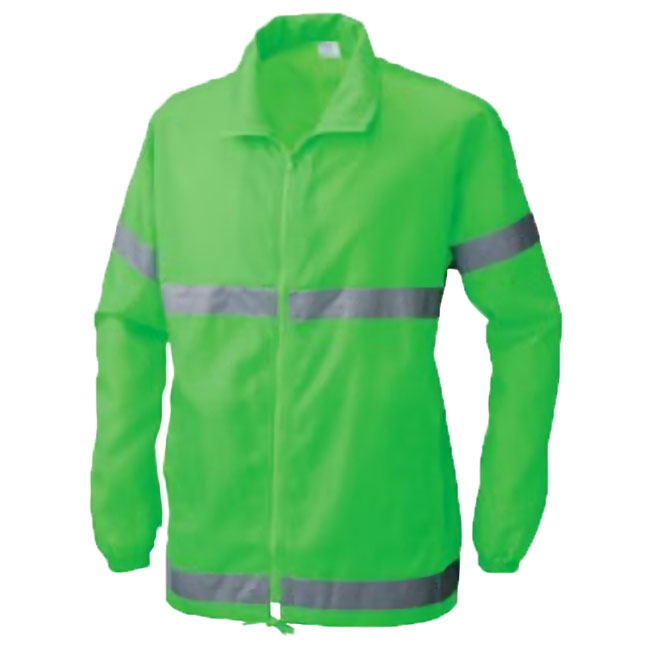 EXTRA COMFORT 反射テープ付き蛍光チームコート(撥水) F(フリー)サイズ (蛍光グリーン)