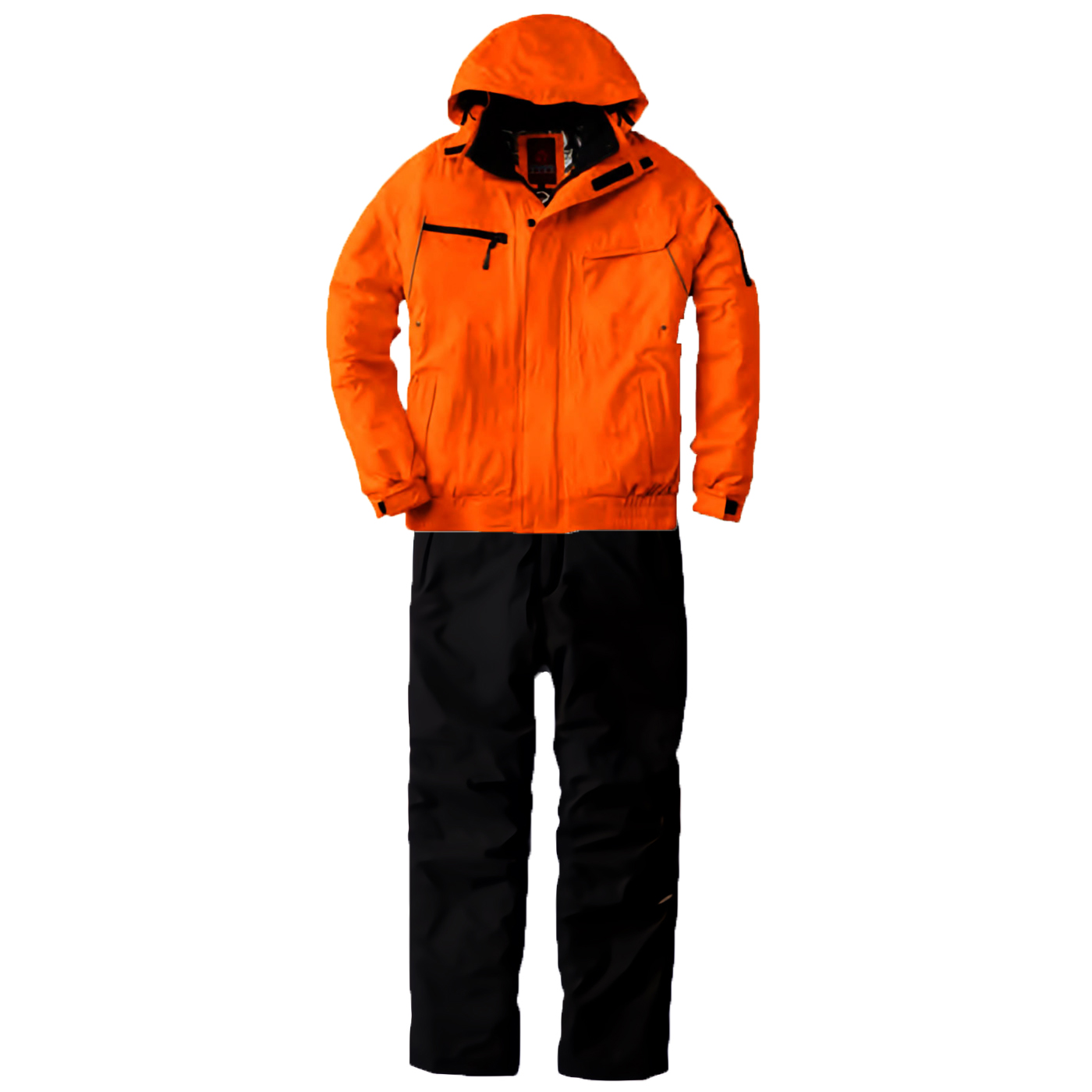 Absolute GEAR 防寒アウター上下セット(裏アルミプリント) S～LLサイズ (上オレンジ+下ブラック)