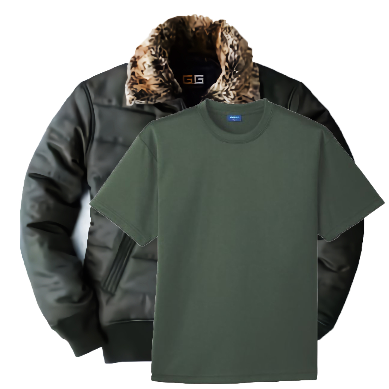 TPS presents 次世代フライトジャケット+同色系Tシャツ1着無料セット M・L・LLサイズ (アーミー)