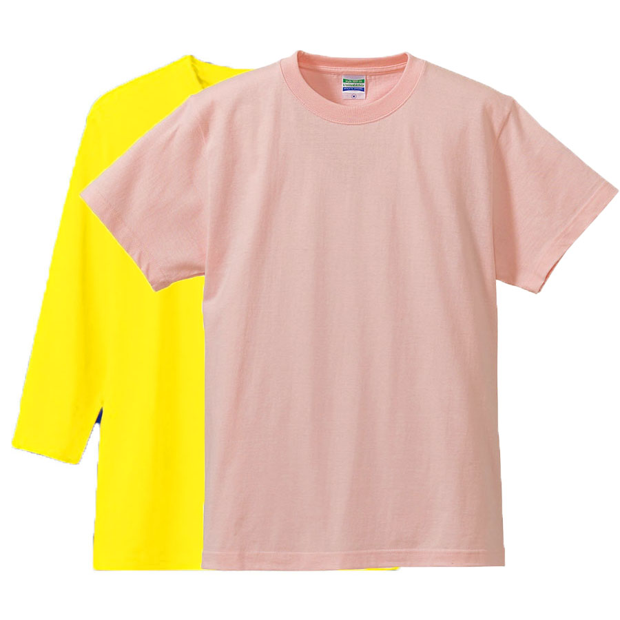 半袖ベビーピンク+七分袖イエロー