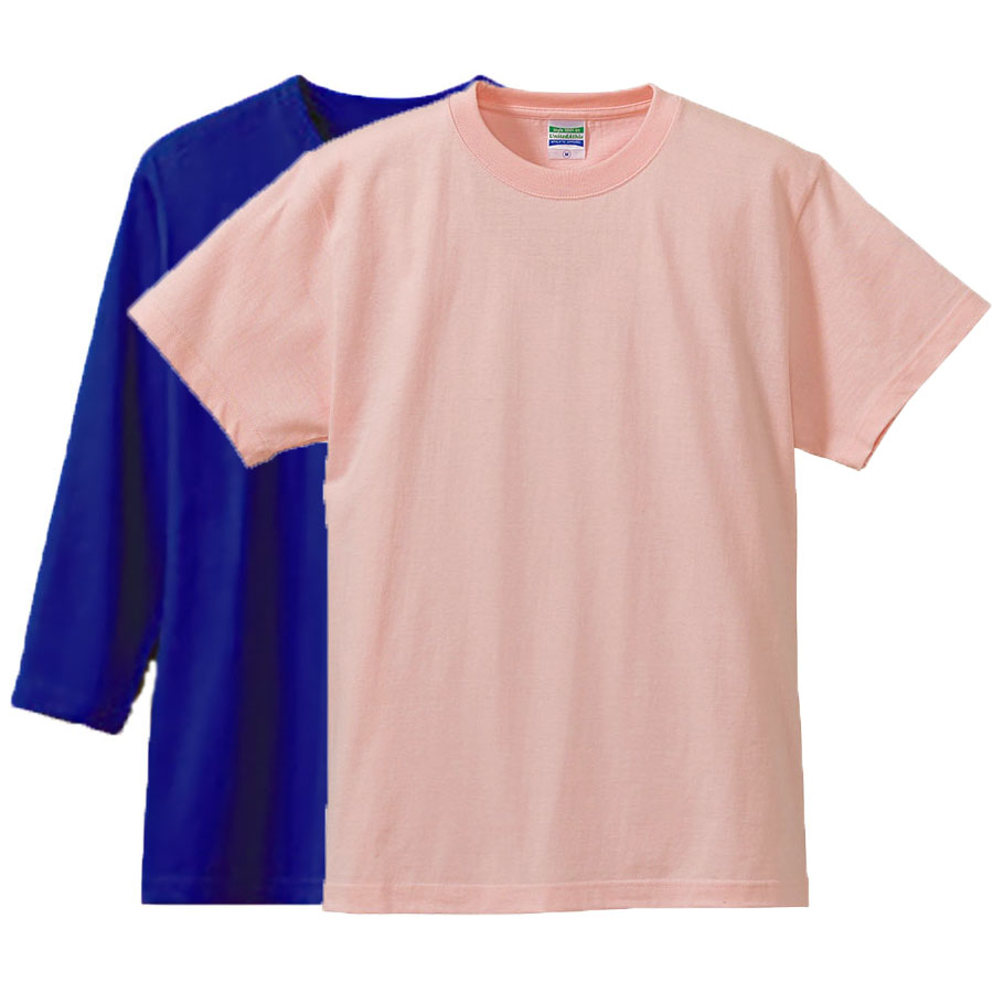 半袖ベビーピンク+七分袖ロイヤルブルー