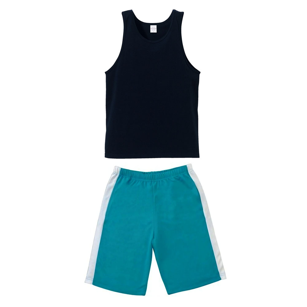 上ネイビー+下エメラルドブルー