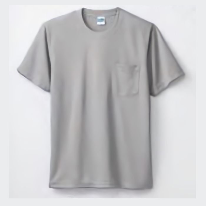 爽cool 5.0oz 半袖Tシャツ(胸ポケット有り))吸汗速乾 501... シルバーグレー