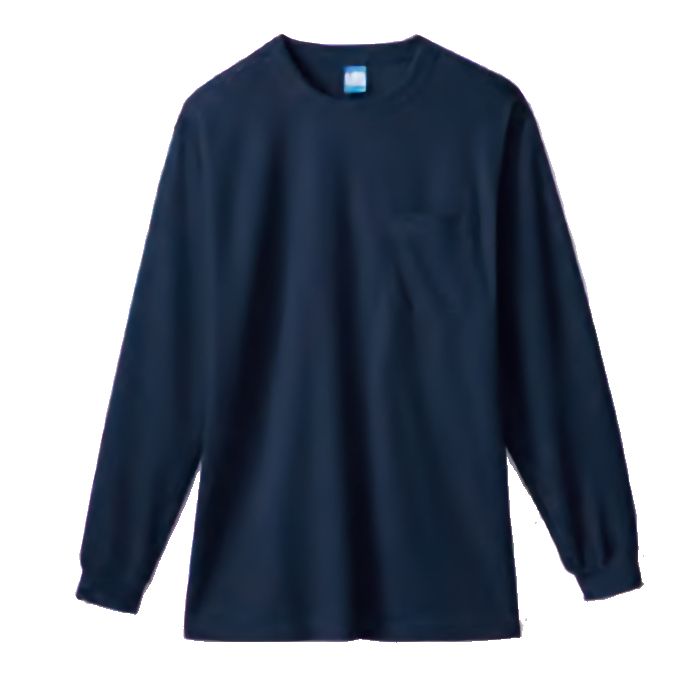爽cool 5.0oz 長袖Tシャツ(胸ポケット有り)吸汗速乾 50122 M～3Lサイズ (ネイビー)