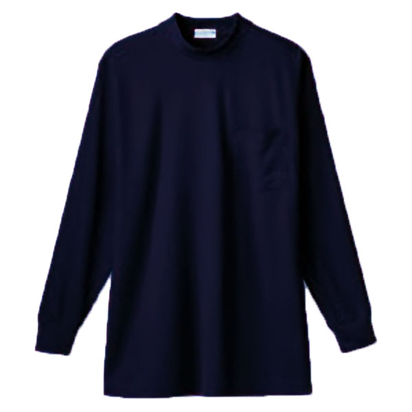 爽cool 5.0oz 長袖ローネックシャツ(胸ポケット有り)吸汗速乾 50128 4Lサイズ (ネイビー)