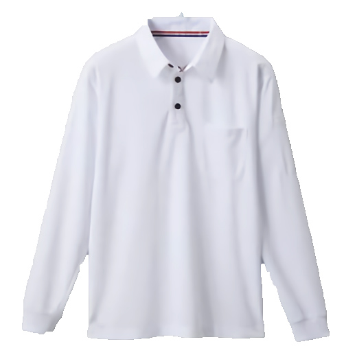 DRY_QUICKLY 4.3oz 長袖ポロシャツ(高い吸水速乾性) 50130 S～3Lサイズ (ホワイト)