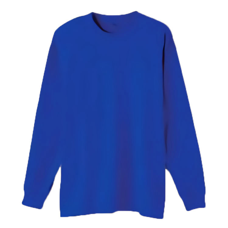 G.GROUND 綿100% 長袖Tシャツ(胸ポケット無し) S～3Lサイズ (ロイヤルブルー)