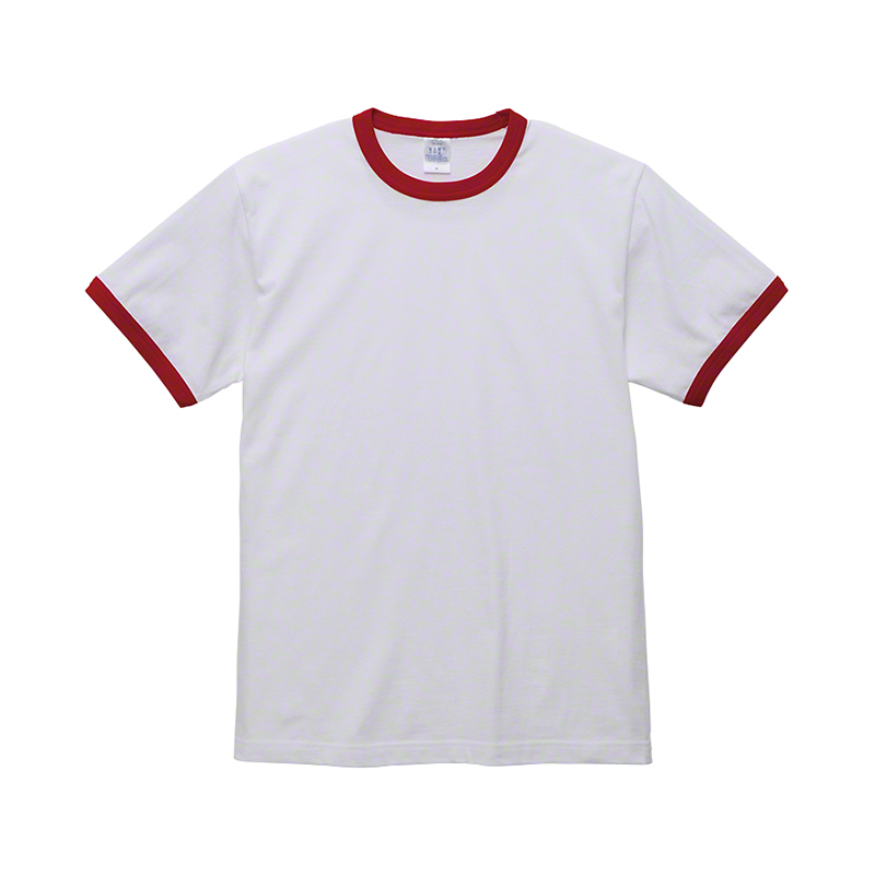 ユナイテッドアスレ 5.6oz リンガーTシャツ (ホワイト・レッド)